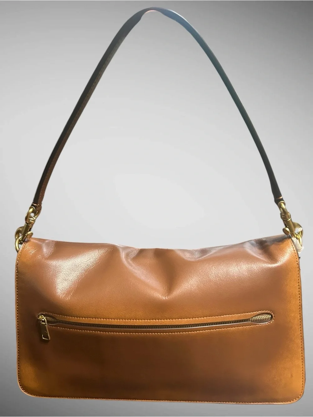 NWT Coach Tabby 36 Loved Leather Shoulder Bag Rub-Off Leather Brown